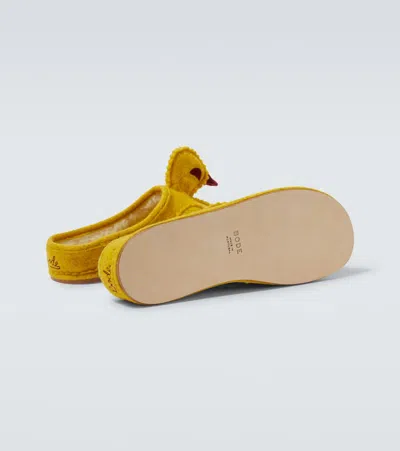 Bode Wool-blend Slippers In Yellow