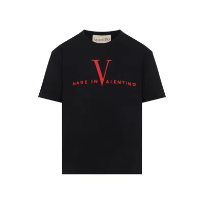 Valentino Crew Neck Short Sleeve T-shirt Design In Black