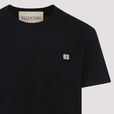 Valentino Logo Patch Crew Neck Short Sleeve T-shirt In Black