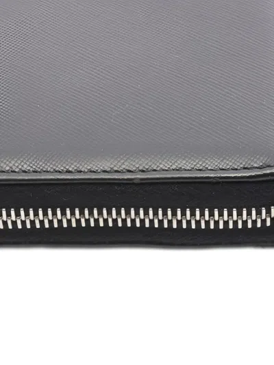 Pre-owned Prada Saffiano-leather Wallet In Black