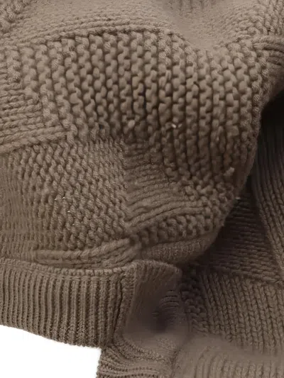 Pre-owned Hermes 2010's Knit Pattern Wool Cape In Brown