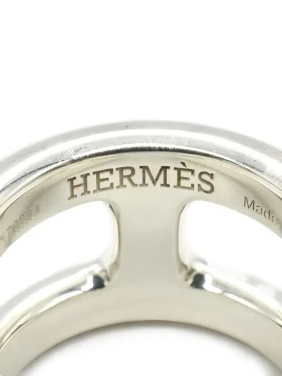 Pre-owned Hermes Pm Osmoz Ring In Silver