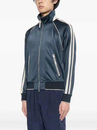 Tom Ford Contrast Side-strap Zipped Jacket In Blue