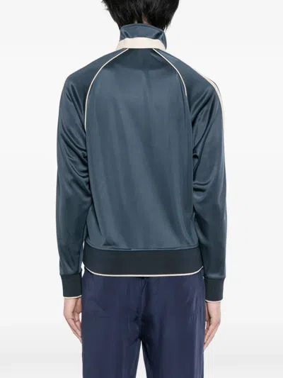 Tom Ford Contrast Side-strap Zipped Jacket In Blue