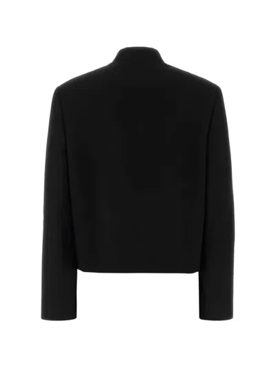 Jil Sander Wool Blazer Structured Silhouette Cropped Design In Black