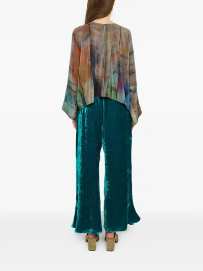 Anntian Printed Silk Blouse In Multi