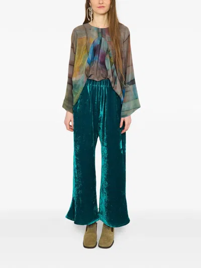 Anntian Printed Silk Blouse In Multi