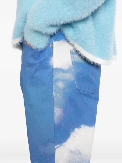 Moschino Cloud-print Jeans In Multi