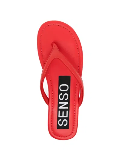 Senso Red Leather Nora Slides In Red