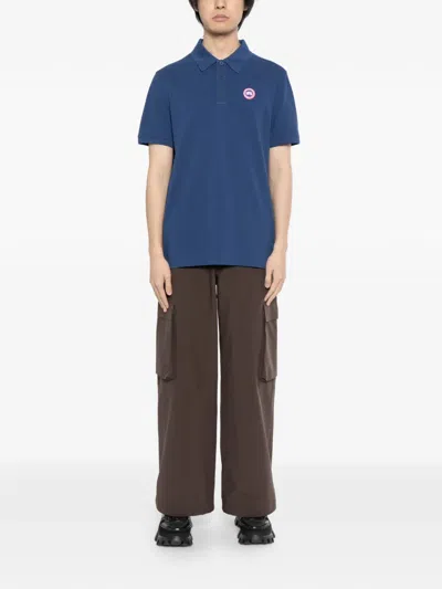 Canada Goose Beckley Polo Shirt Short Sleeve Collar In Blue