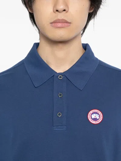 Canada Goose Beckley Polo Shirt Short Sleeve Collar In Blue