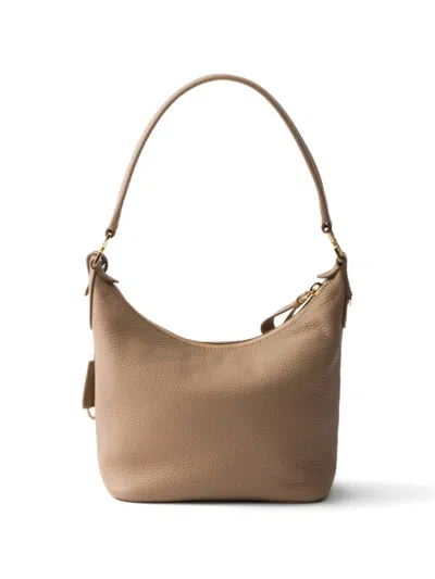 Prada Leather Shoulder Bag In Brown