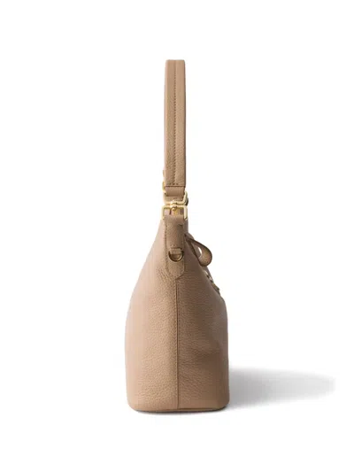 Prada Leather Shoulder Bag In Brown