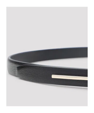 Tom Ford Skinny Python Embossed Leather Belt In Black