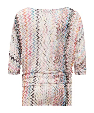 Missoni Zig-zag Pattern Knitted Top In Multi