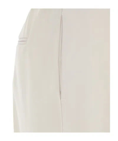 Pt Torino Lorenza Half Elasticated Belt Pants In White