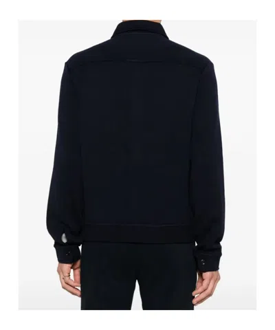 Lardini Textured Wool Knit Jacket With Button Fastening And Flap Pockets In Blue