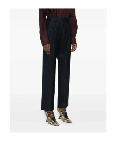 Blazé Milano Casual Trousers With Belt Loops In Blue