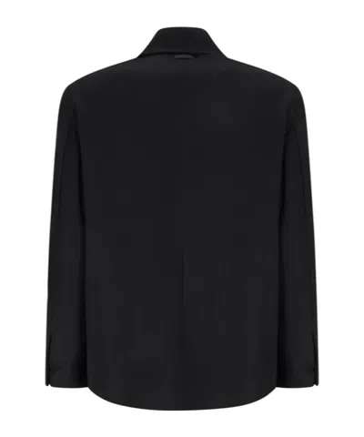 Lardini Patch-pocket Collared Coat In Black
