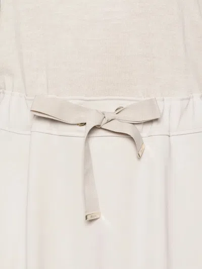 Herno Roll-neck Tie Dress In White