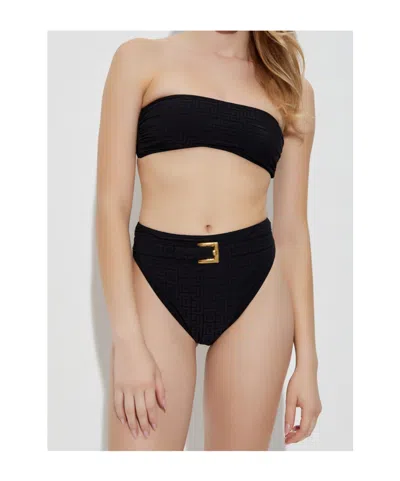 Balmain Belted-waist Bikini In Black