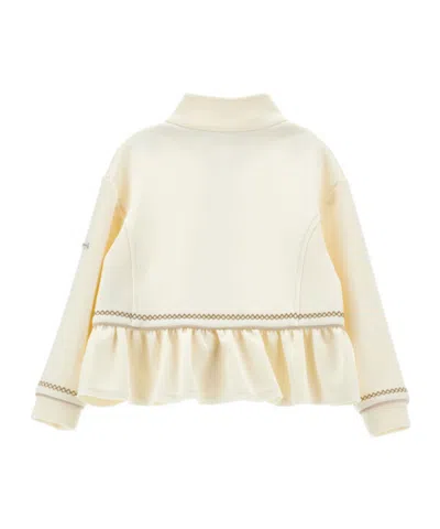 Monnalisa Kids' Zip-up Bomber Jacket In White