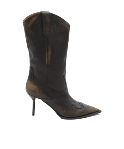 Paris Texas Lidia Western Embroidered 105 Boots In Brown