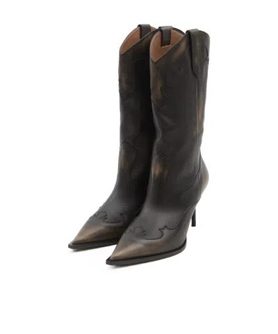 Paris Texas Lidia Western Embroidered 105 Boots In Brown