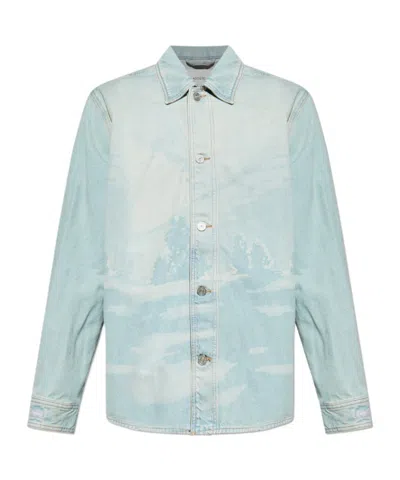 Lacoste Buttoned Denim Jacket In Blue