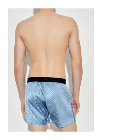 Tom Ford Polka-dot Pattern Silk Boxers In Blue