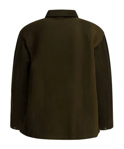 Needles Wool Overshirt With Maxi-pockets In Green