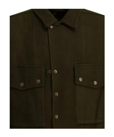 Needles Wool Overshirt With Maxi-pockets In Green
