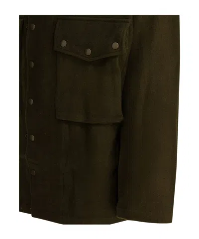 Needles Wool Overshirt With Maxi-pockets In Green
