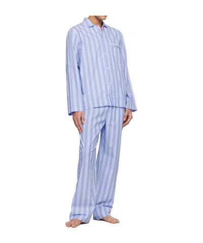 Tekla Drawstring Pajama Pants In Blue