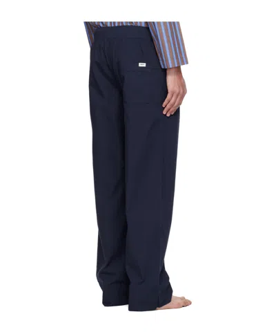 Tekla Navy Poplin Pyjama Pants In Blue