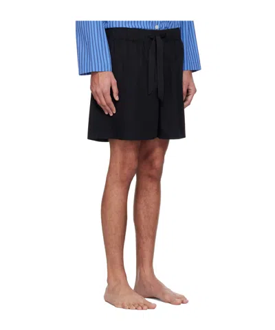Tekla Drawstring Pajama Shorts In Black
