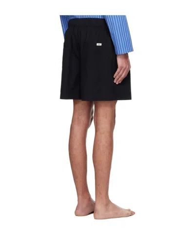 Tekla Drawstring Pajama Shorts In Black