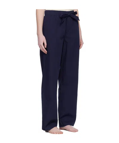 Tekla Navy Poplin Pyjama Pants In Blue