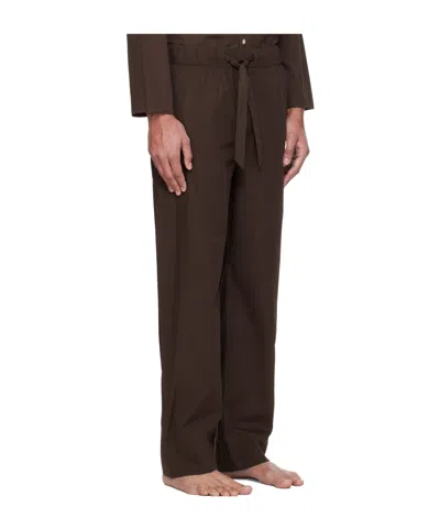 Tekla Brown Drawstring Pyjama Pants In Brown