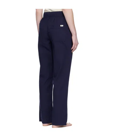 Tekla Navy Poplin Pyjama Pants In Blue