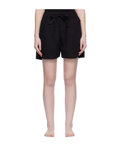 Tekla Drawstring Pajama Shorts In Black