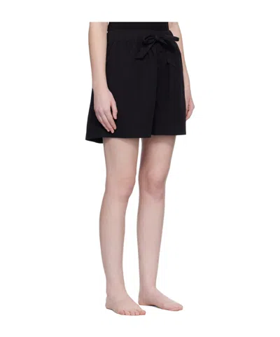 Tekla Drawstring Pajama Shorts In Black