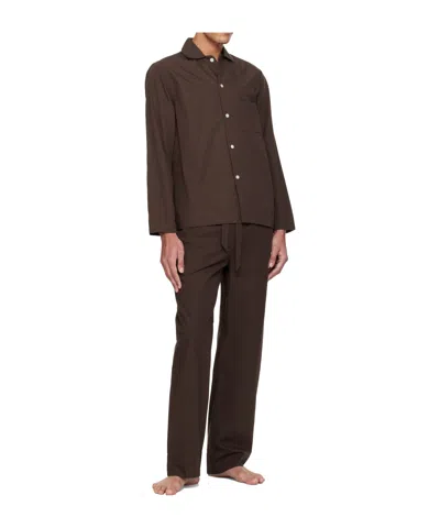 Tekla Brown Drawstring Pyjama Pants In Brown