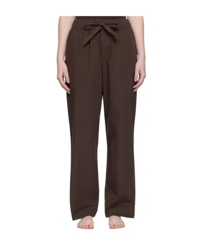 Tekla Brown Drawstring Pyjama Pants In Brown