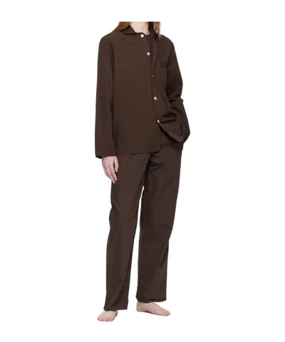 Tekla Brown Drawstring Pyjama Pants In Brown