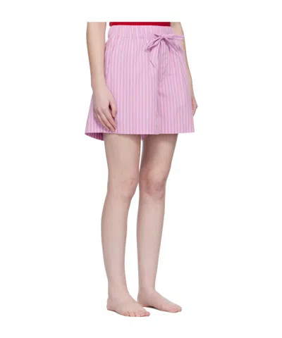 Tekla Drawstring Pajama Shorts In Pink