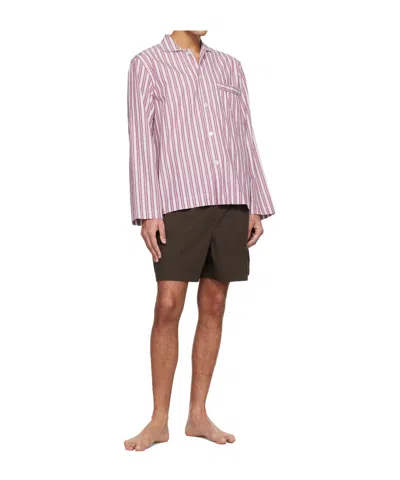 Tekla Drawstring Pajama Shorts In Brown