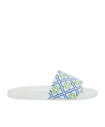 Casablanca Monogram Pattern Slides In White