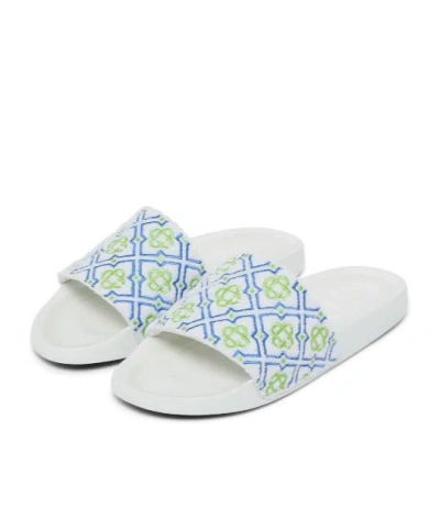 Casablanca Monogram Pattern Slides In White