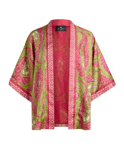 Etro Paisley Foliage Silk Twill Jacket In Multi